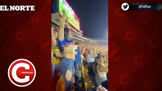 Aficionada de Tigres haciendo topless tras gol de Gignac en el Universitario [upl. by Creedon566]