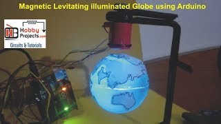 Magnetic Levitating illuminated rotating Globe using Arduino [upl. by Stalk]