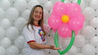 Decoração com Balões  Como Fazer Uma Flor Dupla com Balões [upl. by Adekahs]