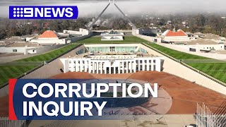 Parliament house raided over corruption inquiry  9 News Australia [upl. by Caty]