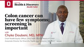 Colon cancer might have no clear symptoms screening is important  OSUCCC – James [upl. by Lilybel]