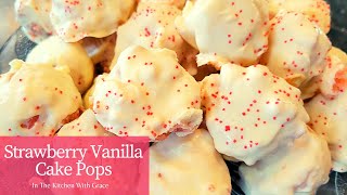 Strawberry Vanilla Cake Pops  Easy Make at Home Cake Pops Recipe [upl. by Lisk]