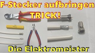 FStecker Richtig auf ein Koaxialkabel montieren SAT Kabel Stecker Anleitung  was zu beachten ist [upl. by Christye670]