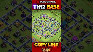 NEW TH12 Base Link  BEST Town Hall 12 TrophyWarHybridFarming Base  Clash Of Clans [upl. by Nerrawed552]