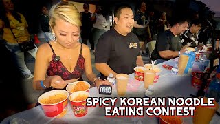 SPICY KOREAN NOODLE EATING CONTEST RAINAISCRAZY [upl. by Sorcha]