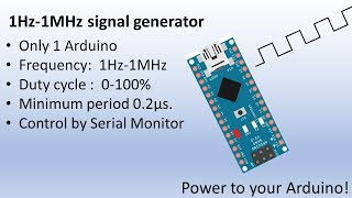 Arduino 1Hz 1MHz adjustable PWM signal generator [upl. by Okoyk103]