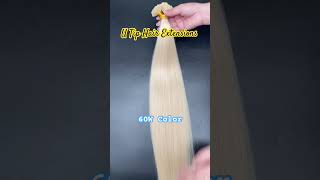 💥 Utip Fusion Hair Extensions Natural Straight Hair 60W Color cyhair utip hairextensions [upl. by Anirahc575]