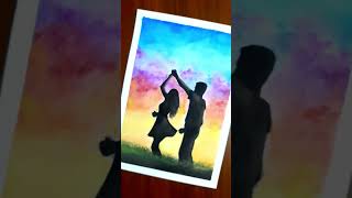 Easy Couple Drawing Dancing couple painting ashortaday artshorts watercolorpainting art [upl. by Cul635]