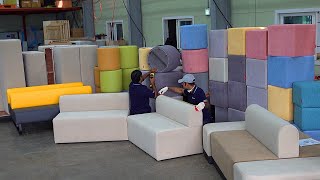 Process of Making Commercial Sofa Furniture Factory in Korea [upl. by Ming]