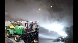 Bercomac Deluxe 44 2 Stage Snowblower on John Deere 318 with Vanguard [upl. by Adiaros628]