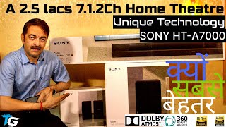 Sony HTA7000 712ch 8k4k Dolby Atmos Soundbar Home theater 360 Spatial mapping Review in हिंदी [upl. by Redmond]