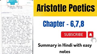 Aristotle Poetics  Aristotle Poetics Chapter 6 7 8  Aristotle Poetics Summary [upl. by Rhiana]