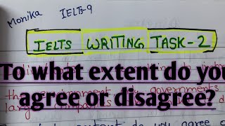 IELTS WRITING TASK 2 To what extent do you agree or disagreehow to plan and writeielts9 Monika [upl. by Grishilde804]