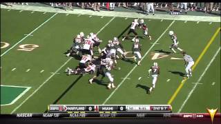 Miami Hurricanes vs Maryland 2010  Hurricane FlashForward Qtr 1 [upl. by Arytal438]