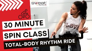 Free 30 Minute Spin® Class  TotalBody Rhythm Ride Indoor Cycling Workout With Miriam [upl. by Elvia792]