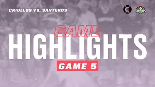 2024 GAME 5 PLAYOFFS BSN Criollos de Caguas vs Santeros de Aguada Highlights 21072024 [upl. by Kerns390]