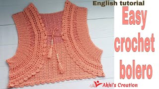 How to crochet a bolero for women step by step [upl. by Fawne651]