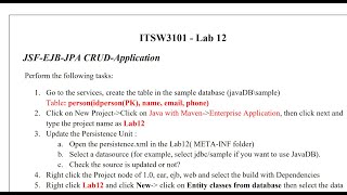 Lab 12 JSFEJBJPA CRUDApplication  NetBeans 120 [upl. by Burrill34]