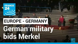 With God roses and punk German military bids Merkel farewell • FRANCE 24 English [upl. by Rednazxela]