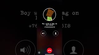 Boy with a bag on his head fake call  just for fun [upl. by Nygem]