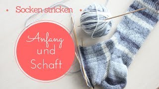 Socken stricken 1  Anfang und Schaft  Stricken für Anfänger [upl. by Donica]