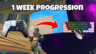 My 1 Week Fortnite Keyboard amp Mouse Progression Controllor to KBM insane [upl. by Feetal]