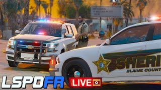 GTA 5 LSPDFR LIVE 🔴  New Callouts added  Blaine County Sheriff [upl. by Beetner638]