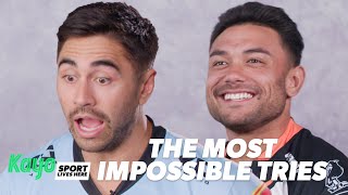 NRL Players React l Most Impossible Tries Ever l Kayo Sports [upl. by Llehcor]