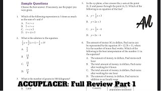 Haven’t been in school in forever Pass your college entrance test Accuplacer Math Test Part 1 [upl. by Lemor]