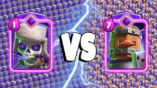 EVOLVED SKELETONS VS EVOLVED ROYAL RECRUITS  Clash Royale Battle [upl. by Wilmar]