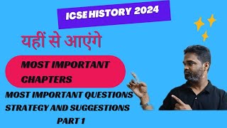 icse class 10 history important questions 2024 important chapters important topics icse history [upl. by Annaeel736]