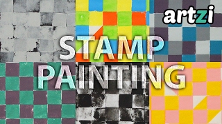 DIY Stamp Painting  Pixel Art [upl. by Lawry941]