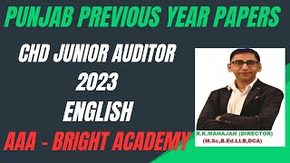 Chandigarh Junior Auditor English I Previous Year Question Paper 2023 [upl. by Kaltman]