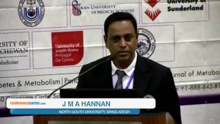 J M A Hannan  Bangladesh  9th Diabetologists 2016  Conference Series LLC [upl. by Calendre]