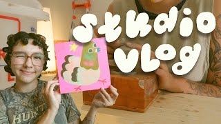 artist vlog 🌱 making mini ceramics painting so much creating [upl. by Ailil]