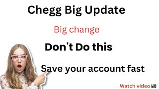 Chegg Big Update is going on  Save your account from revock GPT use safe  Dont do thissubscribe [upl. by Ibib]