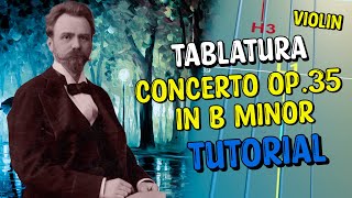 Oskar Rieding concerto op35 in B minor on VIOLIN TUTORIAL very EASY with TABS Sheet Violín [upl. by Lotus215]