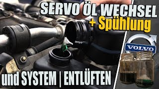 SERVO ÖL WECHSEL   SPÜLUNG  UND SYSTEM ENTLÜFTEN  Volvo V40 [upl. by Anelagna]