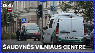 Tiesiogiai – iš įvykio vietos susišaudymas Vilniaus centre pašautas policininkas [upl. by Ytteb614]