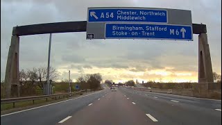 Driving the M6 motorway southbound from J20A Lymm to J18 Middlewich  91223  dashcam footage [upl. by Frants71]