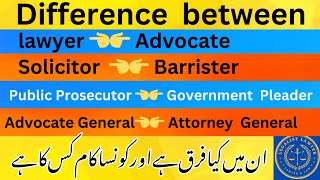 Difference between Lawyer Advocate Barrister [upl. by Assyle]