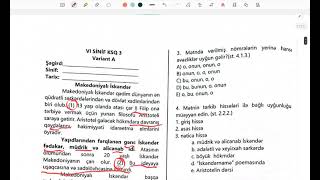 6ci sinif Azərbaycan dili KSQ3 A variantı [upl. by Arivle]