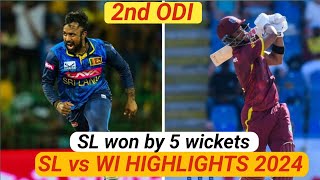 2nd ODI Highlights 2024  Sri Lanka vs West Indies  srilanka westindies highlights odi2024 [upl. by Karleen]