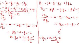 Cournot Duopoly Model  Nash Equilibrium [upl. by Felizio]