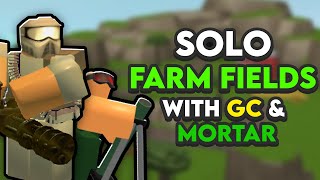 Solo Farm Fields With Mortar and Golden Commando  Roblox Tower Battles [upl. by Arbrab]