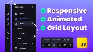 Build a Responsive Sidebar Menu with Animated Dropdowns  HTML CSS JavaScript Project [upl. by Elocim]