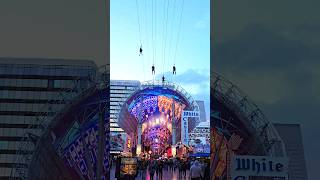 Slotzilla Zipline Over Fremont Street ExperienceDowntown Las Vegas fremontstreet shorts lasvegas [upl. by Anihsat]