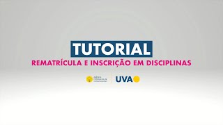 Rematrícula e Inscrição em Disciplinas  TUTORIAL [upl. by Ardnaed]