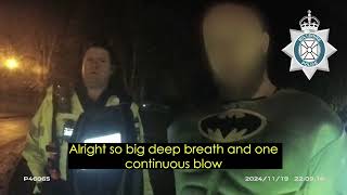 Drink driver dressed as Batman arrested after fleeing police in Wiltshire [upl. by Olinad]