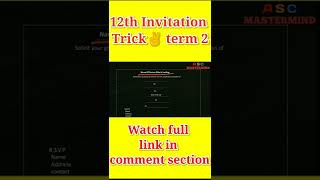 class 12 invitation Trick 🔥 term 2  invitation writing class 12  shorts class12 [upl. by Allen375]